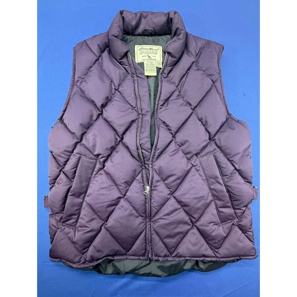 Vintage‎ Eddie Bauer Women Goose Down Puffer Vest Purple Sz Petite Small